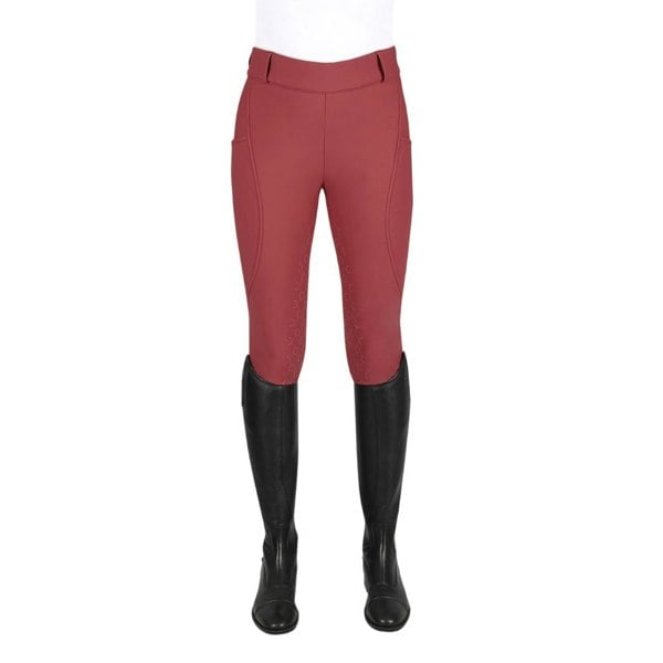 Coldstream Womens Horse Riding Tights - Burgundy
