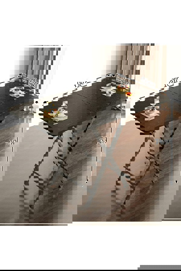 Living and Home 3-Piece Set 100cm Folding Dining Table & 2 Chairs Indoor Outdoor Dining Table Suitable for Six People