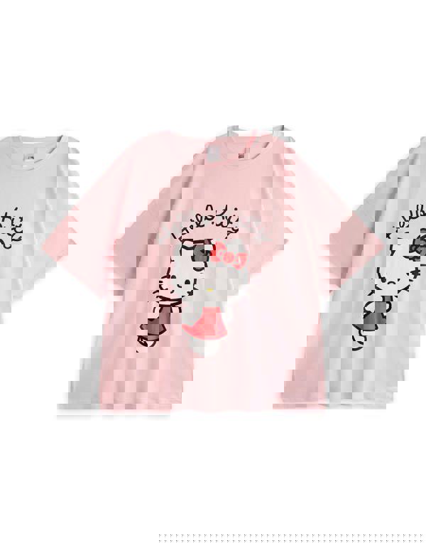 Hello Kitty Womens Pink Character Short Sleeve Long Leg Pyjama Set