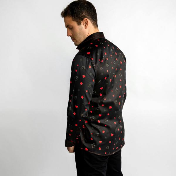 CARD SYMBOLS PRINT SHIRT – Premium Men's Patterned Shirt by Claudio Lugli | Bold Design, Tailored Fit, Best Printed Shirts