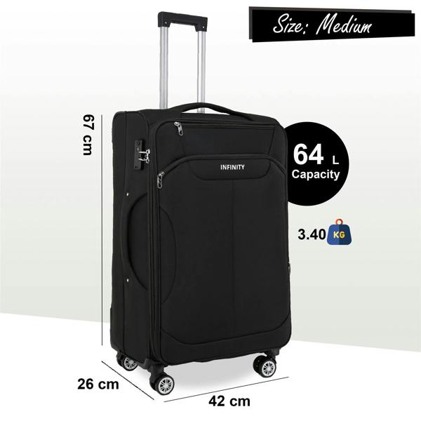 Infinity Luggage 8 Wheel Lightweight Suitcase Luggage TSA Travel Bags Set