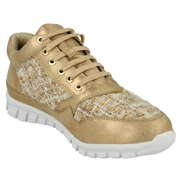 Ladies Waves Casual Lace Up Textile Trainers - F80101