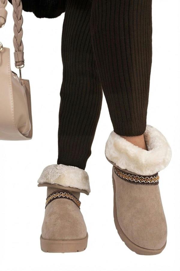 Karsie Suedette Embroidered Flat Ankle Boots - Camel_wb