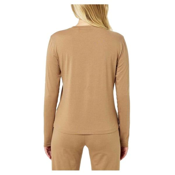 Boss Womens/Ladies Crew Neck Relaxed Fit Long Pyjama Set - Medium Beige - 