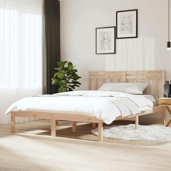 Berkfield Bed Frame Solid Wood Pine 140x200 cm