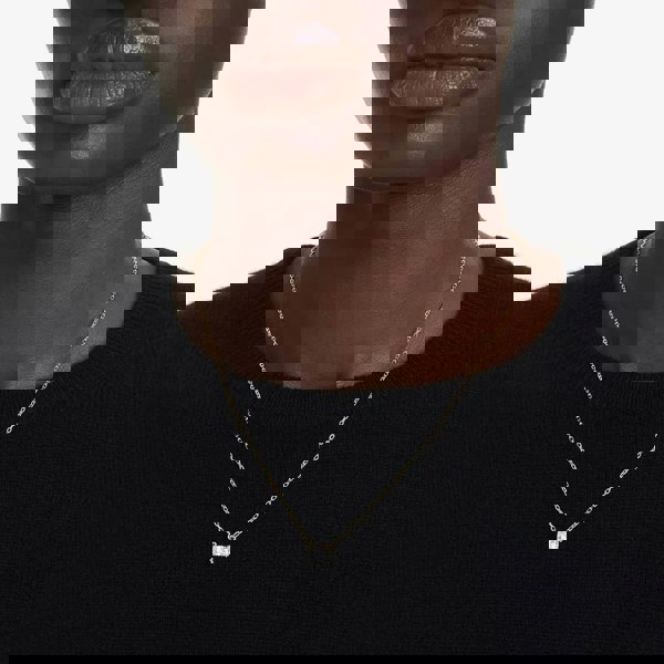 Swarovski Stilla Gold Tone Plated White Square Necklace 5693153