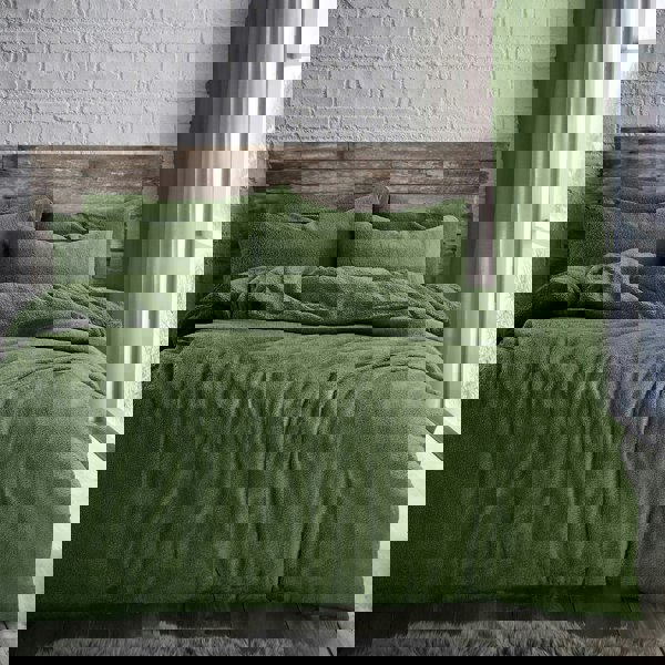 Velosso Plain Teddy Fluffy and Warm Fleece Duvet Cover Set