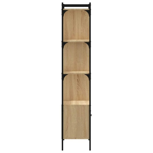 Berkfield Bookcase with Door Sonoma Oak 44.5x30x154.5 cm Engineered Wood