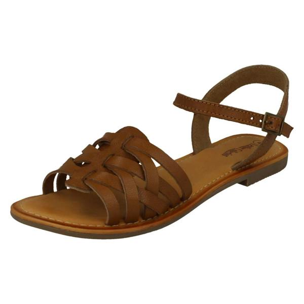 Leather Collection Ladies Leather Collection Flat Strappy Sandals F00200