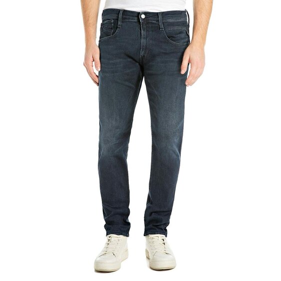 Replay Hyperflex Anbass Slim Tapered Jeans - Original Blue Black Washed