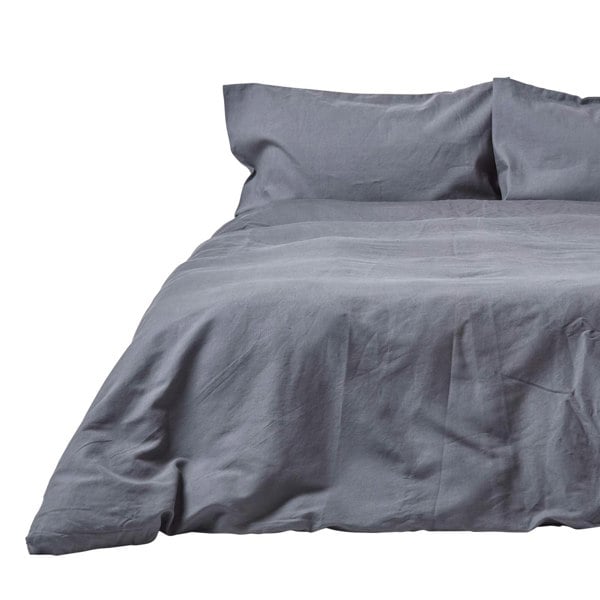 HOMESCAPES French Flax Linen Duvet Cover Set