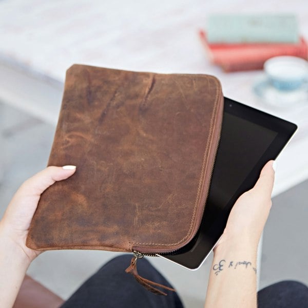 Paper High Buffalo Leather Tablet Case