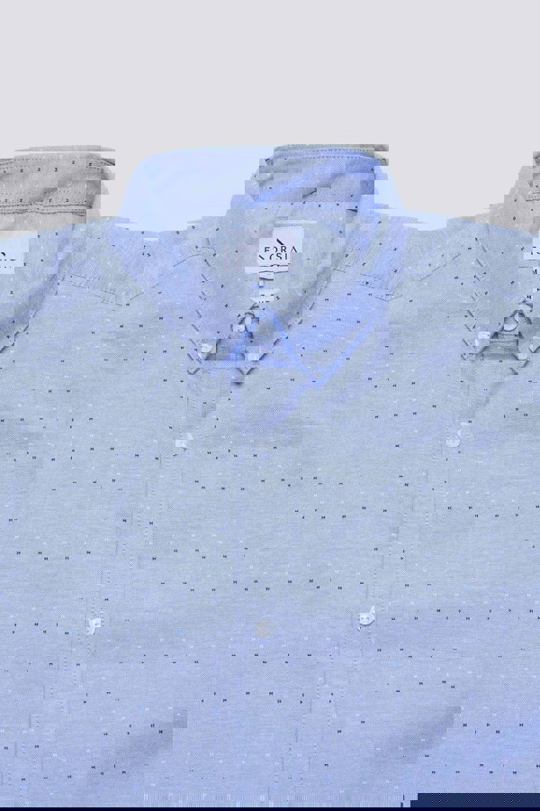 ENORSIA Printed Short Sleeve Shirt with Polka Dots and Comfortable Fit