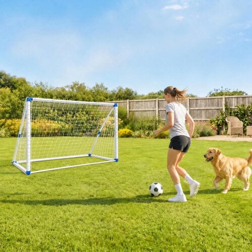 SPORTNOW Foldable Practice Football Goal with Ball Pump 183 x 96 x 130 cm