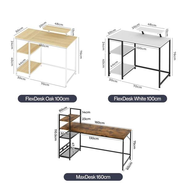 Levede Computer Desk L Shaped Corner Office Table Home Storage Shelves Drawers