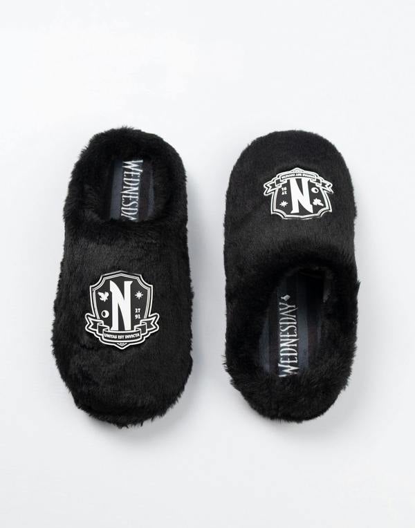 Wednesday Girls Black Logo Mule Slippers