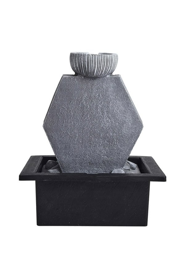 Living and Home Resin Feature Tabletop Water Fountain with LED Light