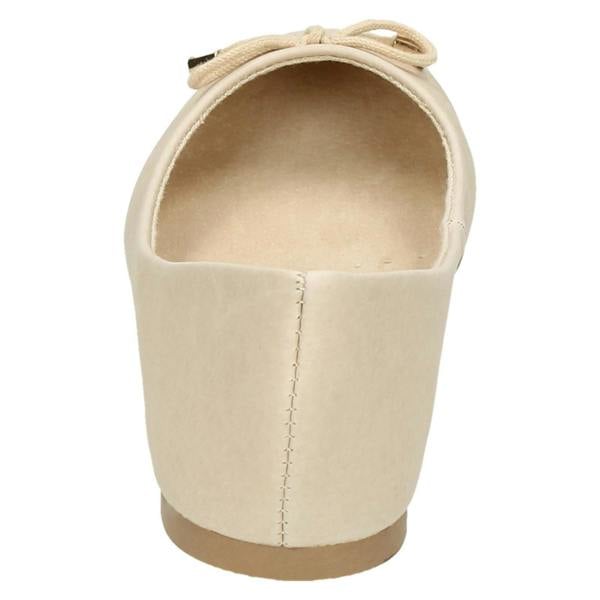 Leather Collection Ladies Leather Collection Bow Trim Vamp Ballerinas