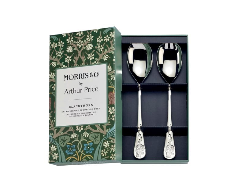 Arthur Price Morris & Co. 'Blackthorn' Stainless Steel Pair of Salad Servers