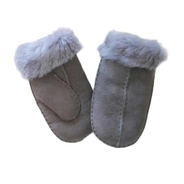 Eastern Counties Leather Kids CSM Sheepskin Split Seam Mittens - Grey