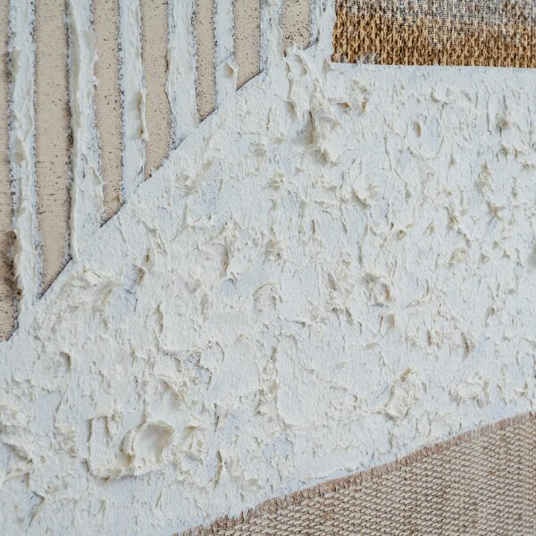Wyld Haus Monodendri Textured Woven Plaster Hand Painted Canvas In Frame