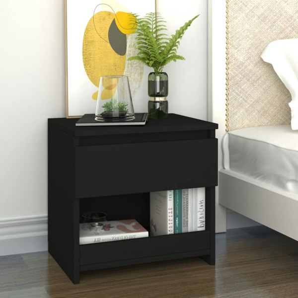 Berkfield Bedside Cabinet Black 40x30x39 cm Engineered Wood