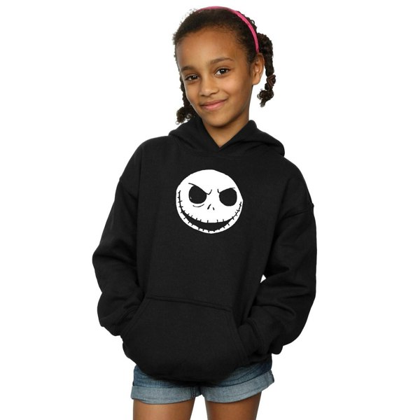 Disney Girls Nightmare Before Christmas Jack Skellington Face Hoodie - Black