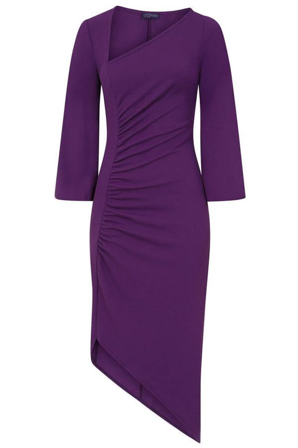 HotSquash Ruched Scuba Midi Dress