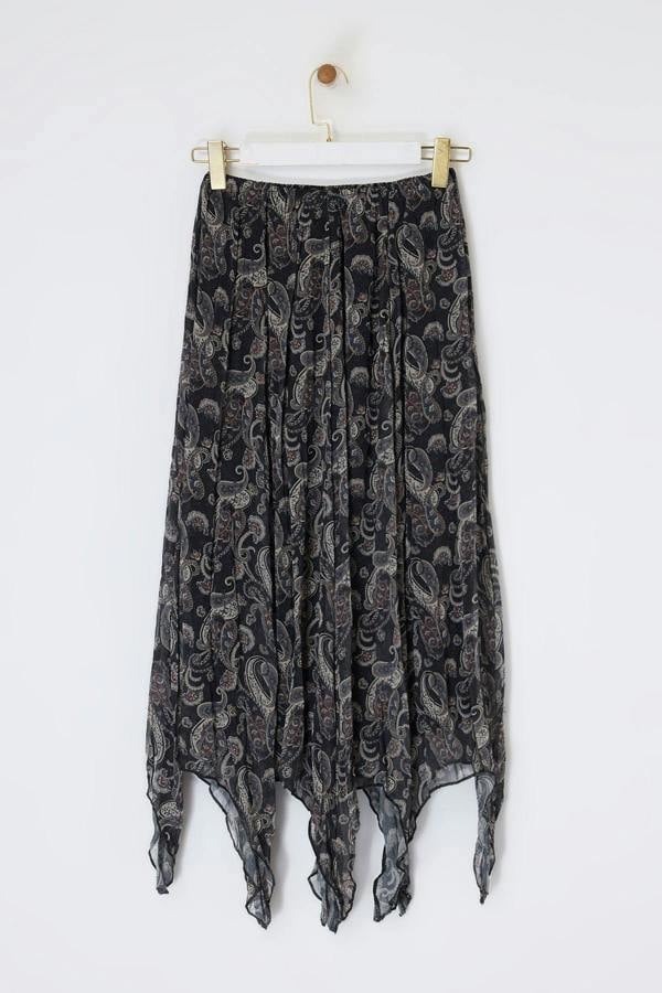 Asymmetric Chiffon Maxi Skirt