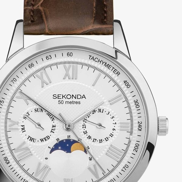 Sekonda Armstrong Moon Phase Brown Watch 30146