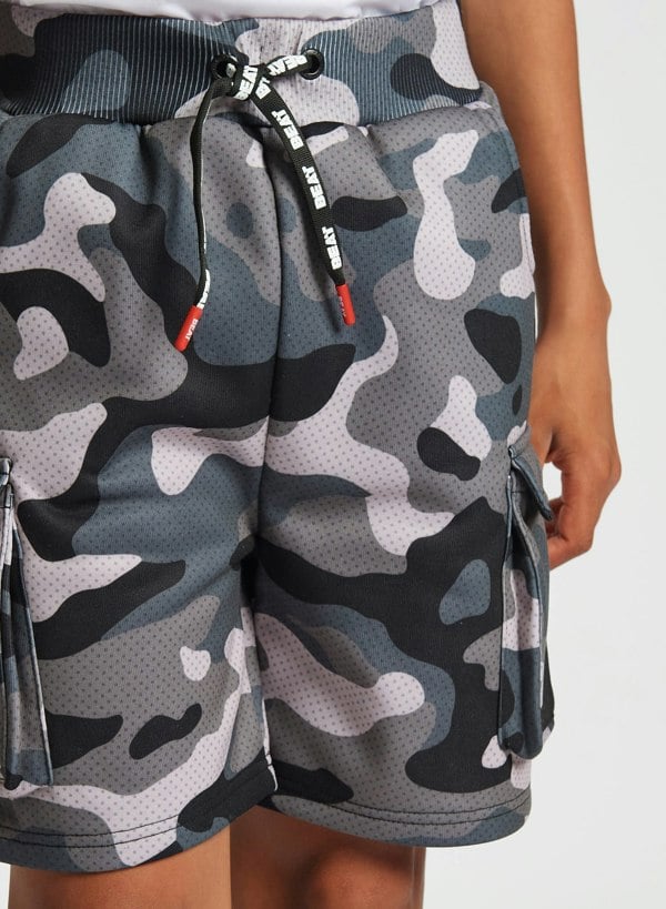 Beat Boyz Club Revolve Combat Shorts - Grey Camo