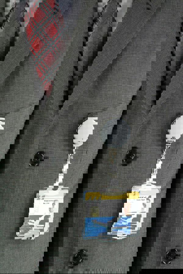 Durable Secure Retractable Chrome Badge Reels for ID & Keys | 10 Pack | Silver