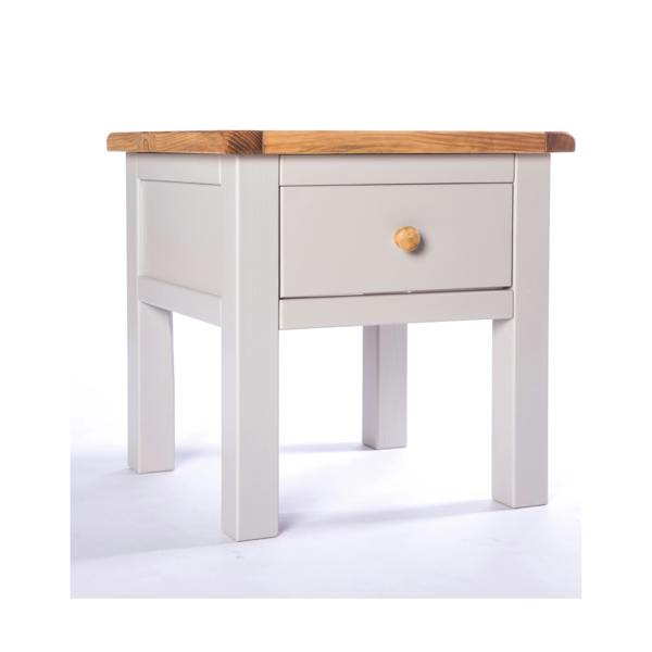 Cabinet Bits Argenta Light Grey 1 Drawer Side Table Wood Knob