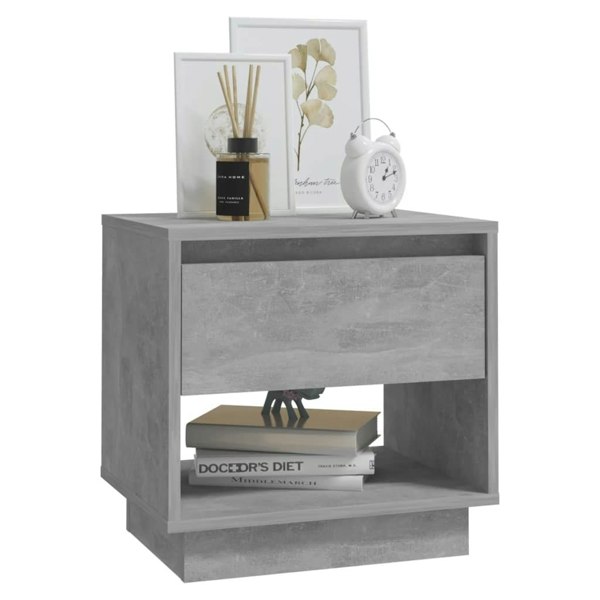 Berkfield Bedside Cabinet Concrete Grey 45x34x44 cm Engineered Wood