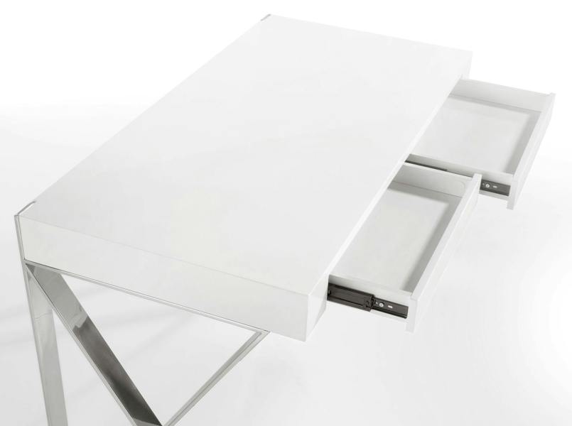 Angel Cerdá White Wood and Chromed Steel Desk 3014