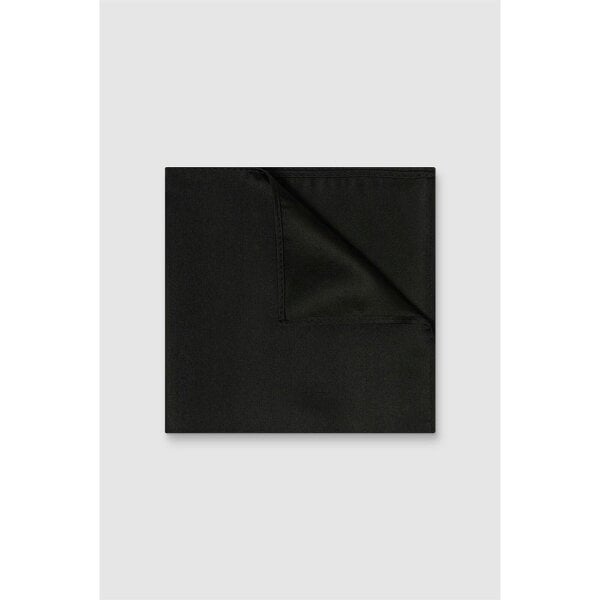 Alexandre Silver Alexandre Black Silk Pocket Square