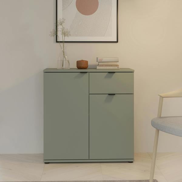 Furniture To Go Ganymede 2 Door Cupboard with Drawer in Sage Green