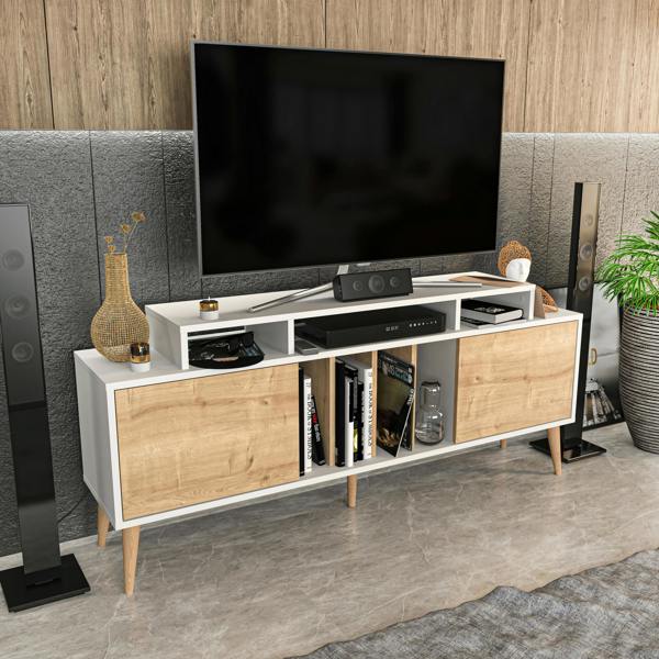 Decorotika Char Modern Tv Stand TV Cabinet for TV's up to 72"