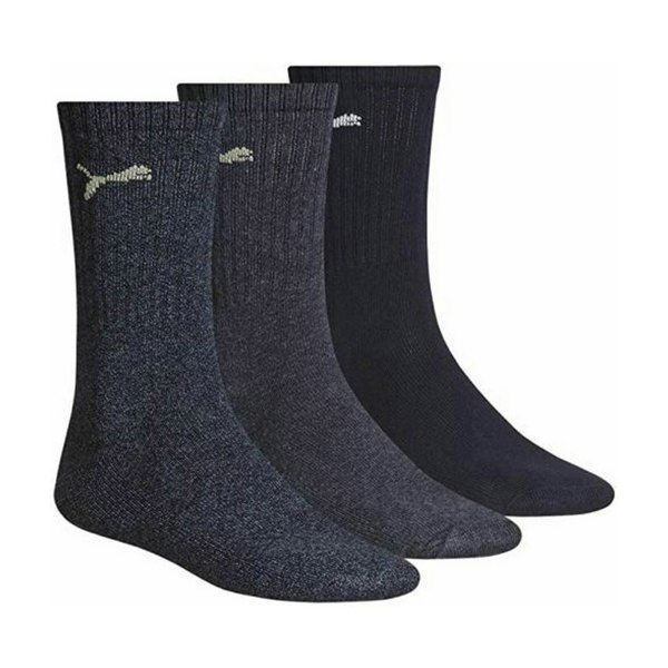 Puma Unisex Adult Crew Sports Socks (Pack of 3) - Navy