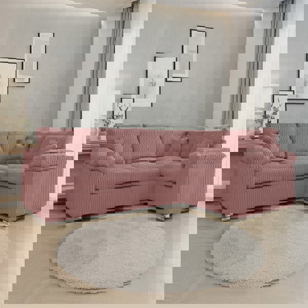 Furnishings For Less Delta Full Jumbo Cord 4 Seater Corner Sofa