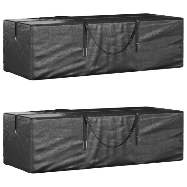Berkfield Garden Cushion Storage Bags 2 pcs Black 135x40x55 cm Polyethylene