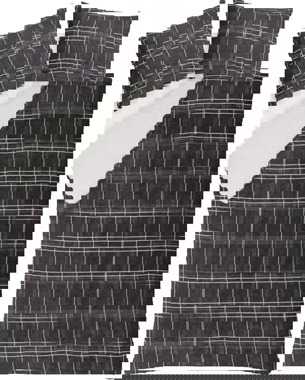 Smart Living Check Printed Flannel Fleece Duvet Set - Grey