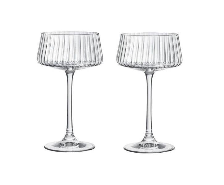 Diamante Mirage Optic Champagne Saucers - Set of 2