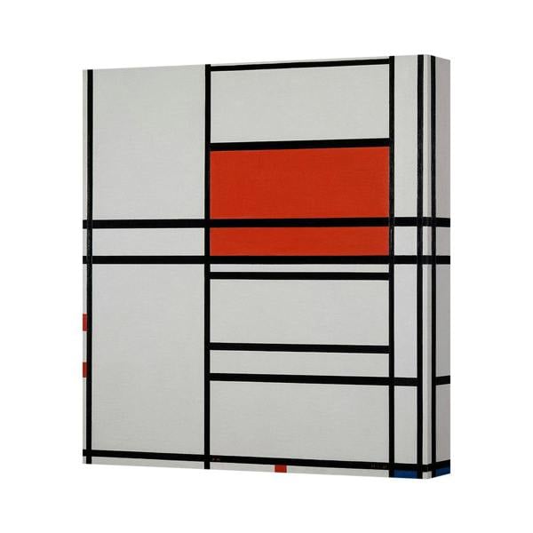 Benjamin Tate Design Mondrian Style Abstract Canvas Art Print Red Accent Geometry Wall Decor