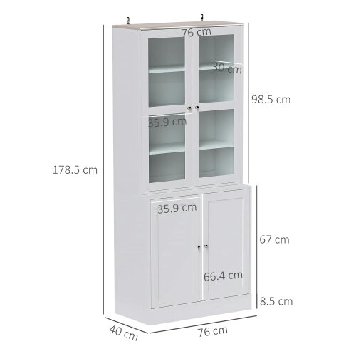 Wyld Haus Salu Wood White Double Compartment Display Storage Cabinet