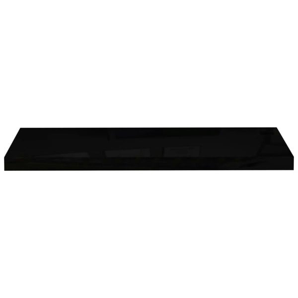 Berkfield Floating Wall Shelf High Gloss Black 80x23.5x3.8 cm MDF