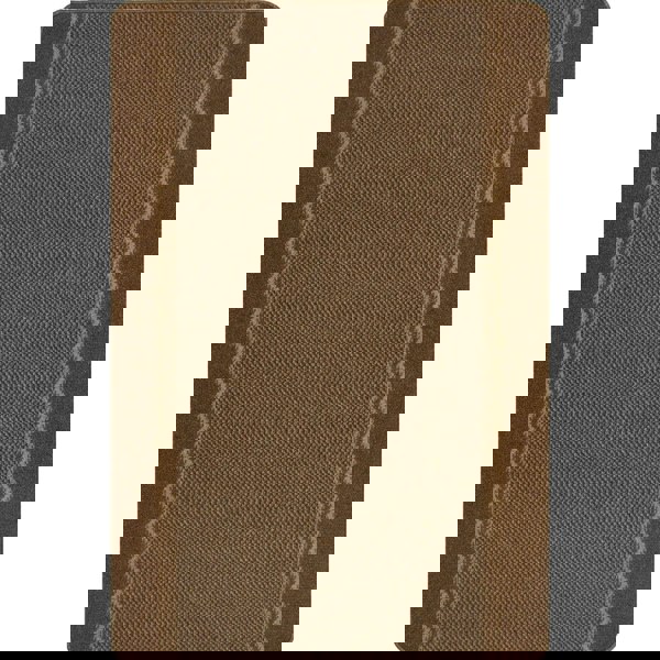Machine Washable Design Mats: Bordered Line Brown | The Rugs