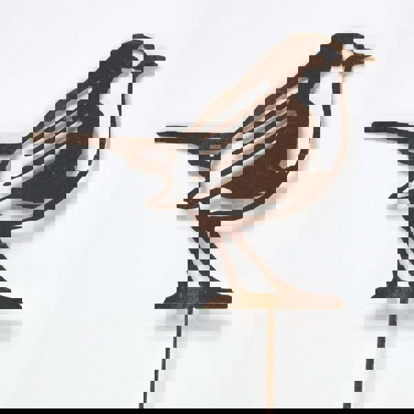 HOMESCAPES Steel Robin Garden Stake Decorations, Set of 2