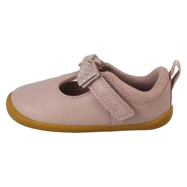Clarks Girls Clarks Polka Dot T-Bar Pre Walking Shoes Roamer Trim