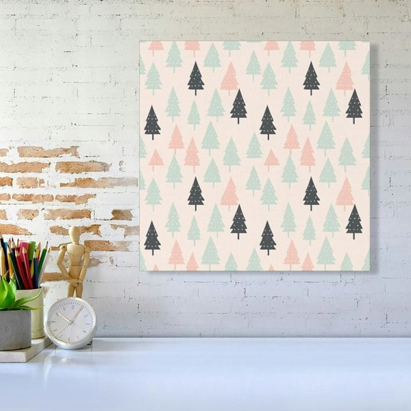 Warren Reed Christmas Tree Silhouette Pattern Canvas